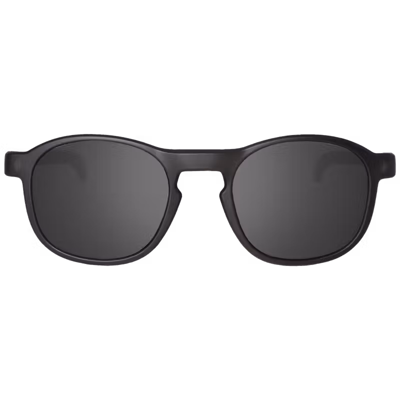 Front view of the Sweet Protection Heat sunglasses in matte dark storm with obsidian black lenses.