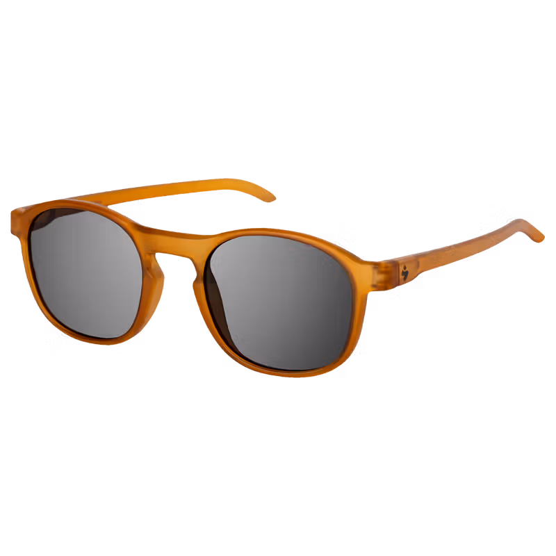 Front view of the Sweet Protection Heat sunglasses in matte crystal ochre with obsidian black lenses.