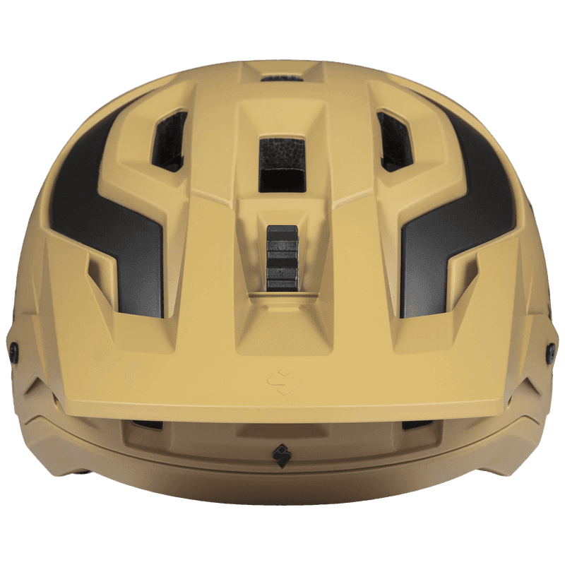 Front view of the Bushwhacker 2Vi Mips helmet, dusk — front vents and visor mount
