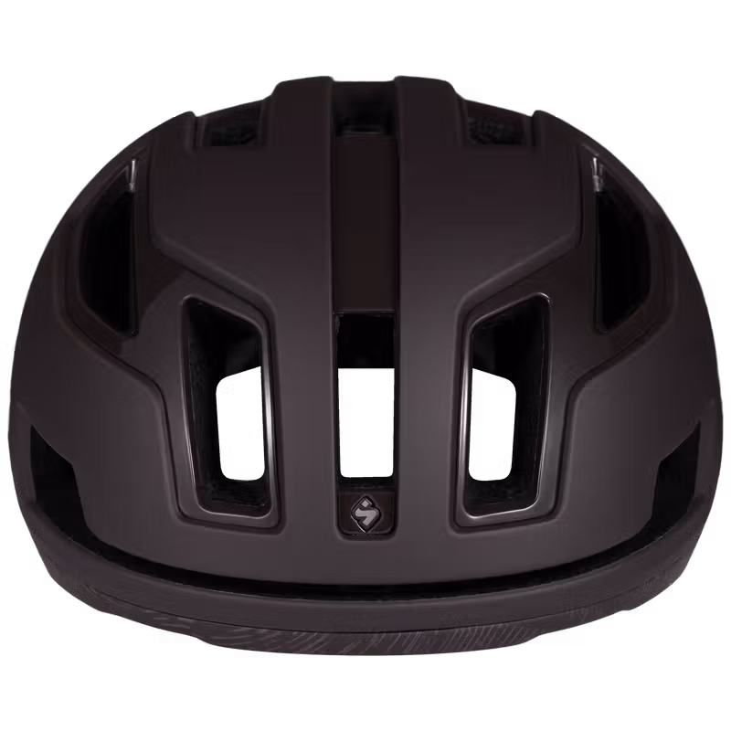 Front view of the matte Burnt Brown Falconer 2Vi Mips helmet, highlighting the STACC ventilation for maximum cooling.