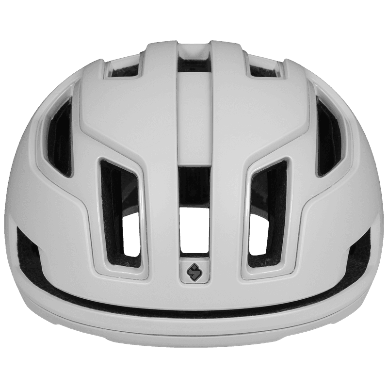 Front view of the light gray (Bronco White) Falconer 2Vi Mips helmet, highlighting the STACC ventilation for maximum cooling.