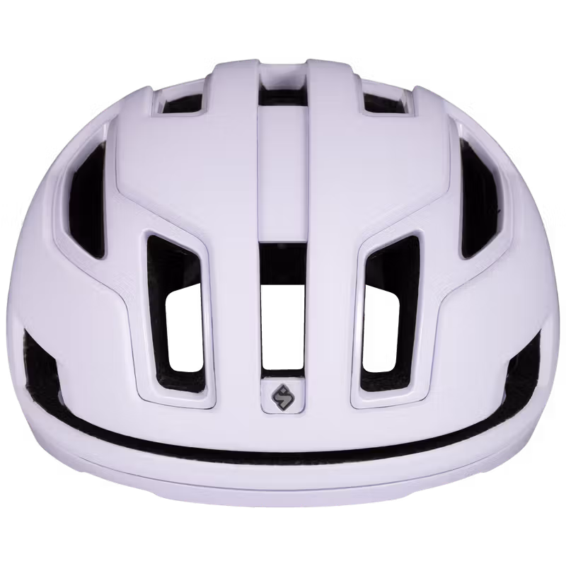 Front view of the matte Light Lilac Falconer 2Vi Mips helmet, highlighting the STACC ventilation for maximum cooling during road cycling.