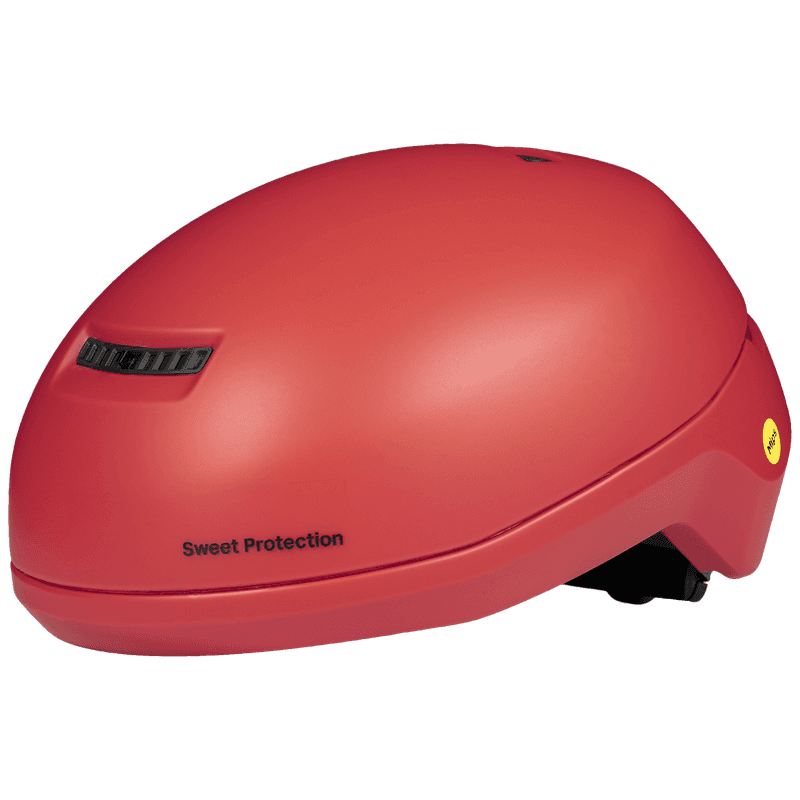 Sweet Protection Promuter Mips Helmet in LAVA, three-quarter back view.