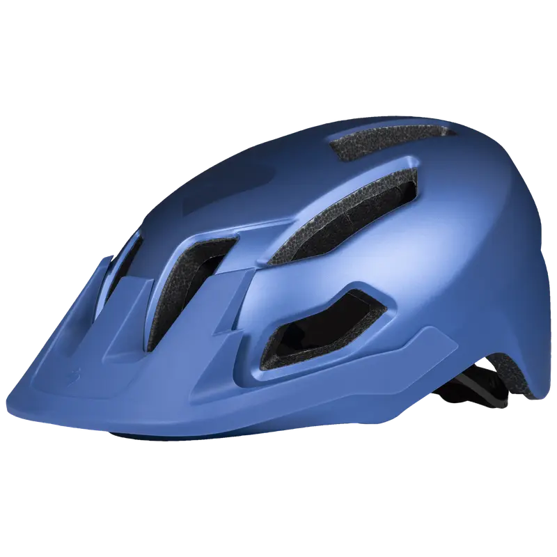 Side view of the Sweet Protection Dissenter Helmet Junior in sky blue metallic, showing vents and visor.